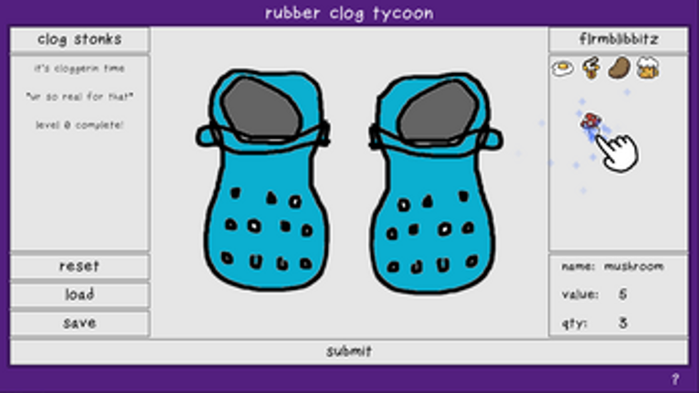 rubber clog tycoon screenshot