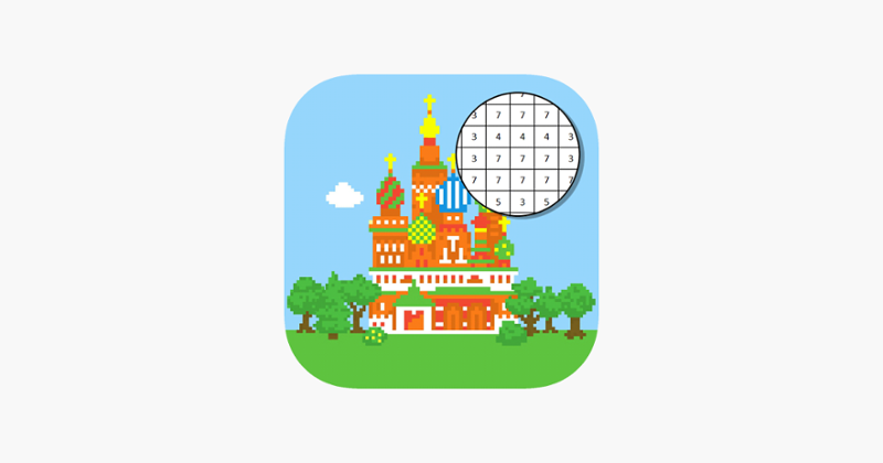 Landmark Pixel Color by Number Image