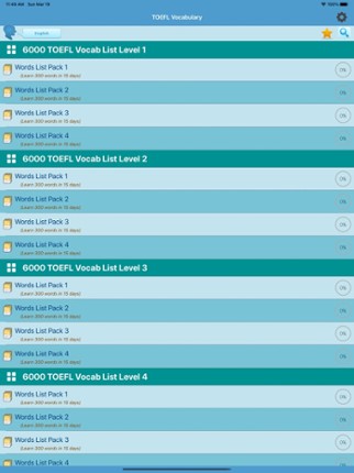 6000 TOEFL Vocabulary screenshot