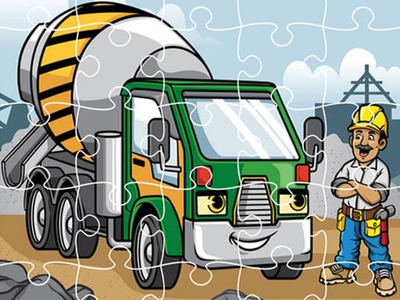 Construction Trucks Jigsaw Image