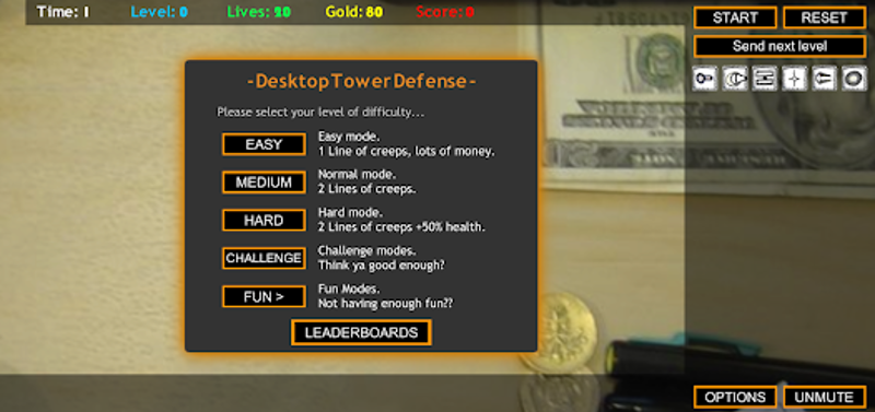 Desktop Tower Defense screenshot