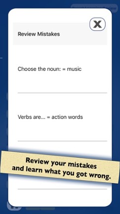 Nouns & Verbs Teaching Quiz screenshot