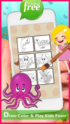 Sea Creatures Coloring Book For Kids And Toddlers! screenshot