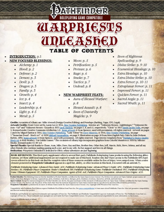 Warpriests Unleashed (For Pathfinder First Edition) Image