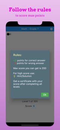 7th Grade Math Challenge screenshot