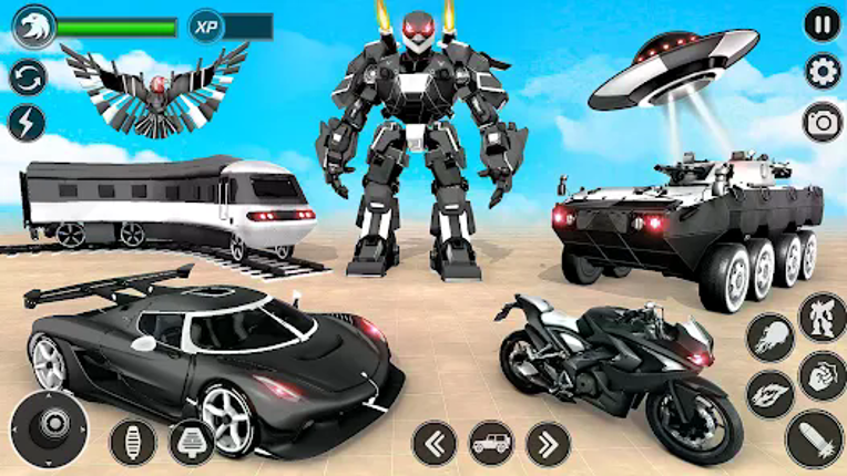 Flying Hawk Robot Car Games screenshot