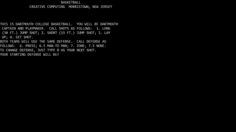PDP 10 Timesharing Basketball Image