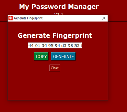 My Password Manager Desktop Application screenshot