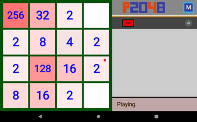 P2048 - a 2048 puzzle game without randomness. screenshot