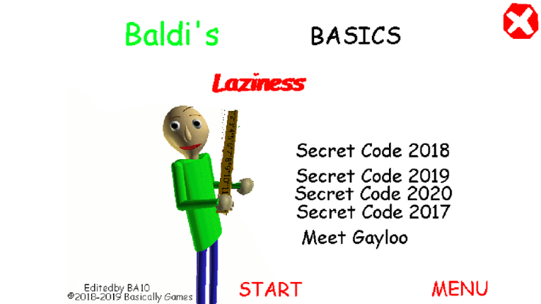 Baldi's Basics LAZINESS Game Cover