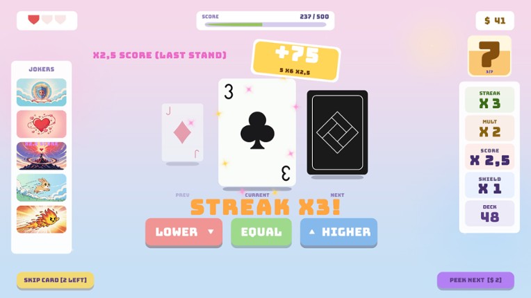 Hi-Lo: Card Roguelike screenshot