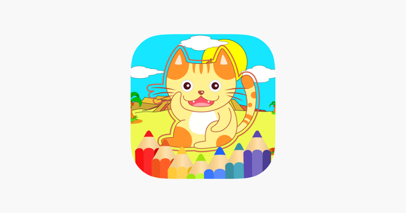 Cat Animal Coloring Drawing Book For Kids &amp; Adults Image