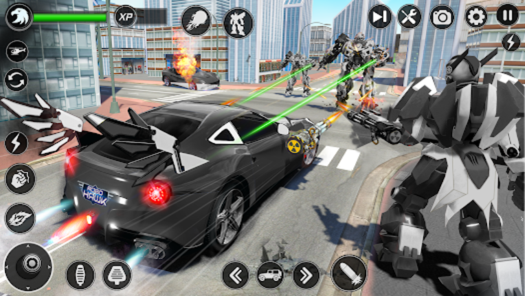Flying Hawk Robot Car Games screenshot