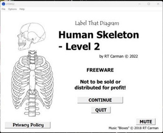 Label that Diagram - Human Sleleton 2 - Med screenshot