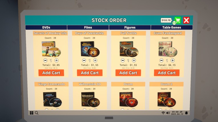 DVD Store Simulator screenshot