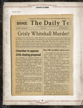 Gateways to Terror Free Handouts and Pre-gen Characters Pack (Call of Cthulhu) Image