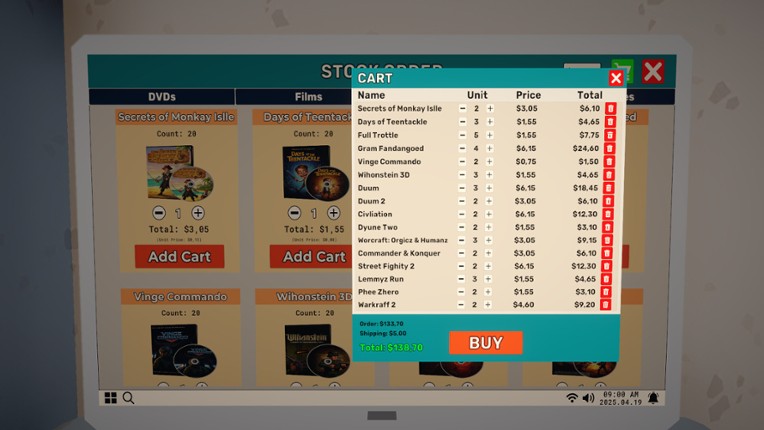 DVD Store Simulator screenshot