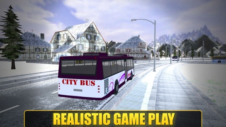 Hill Coach Driving Snow Bus Drive Sim 3D screenshot