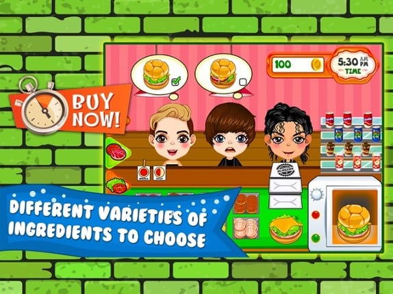 Burger Cooking Restaurant Maker Jam - the mama king food shop in a jolly diner story dash game! screenshot