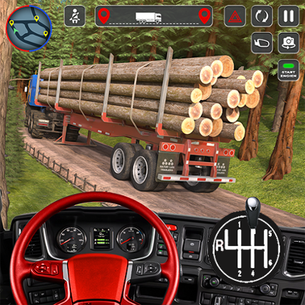 Log Transporter Truck Driving Image