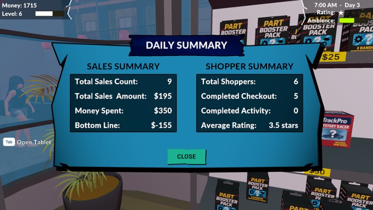 Pocket Racer Shop Sim screenshot