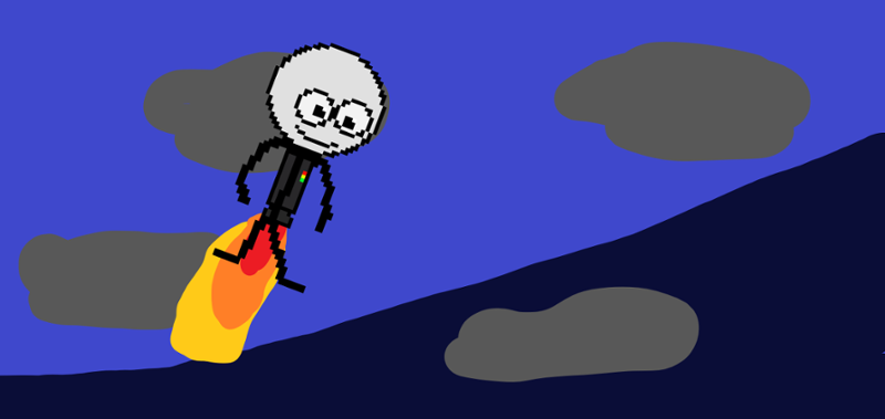 Stickman with a Jetpack: The cheesy original Image