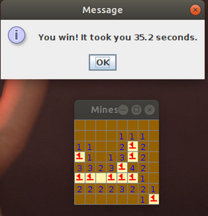 Minesweeper in Java screenshot