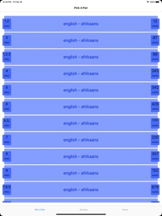 PickAPair Afrikaans - English screenshot