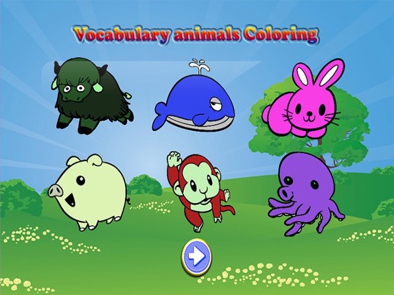 Vocabulary animals Coloring Book screenshot