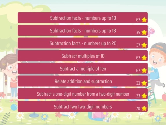 First grade Math - Subtraction screenshot