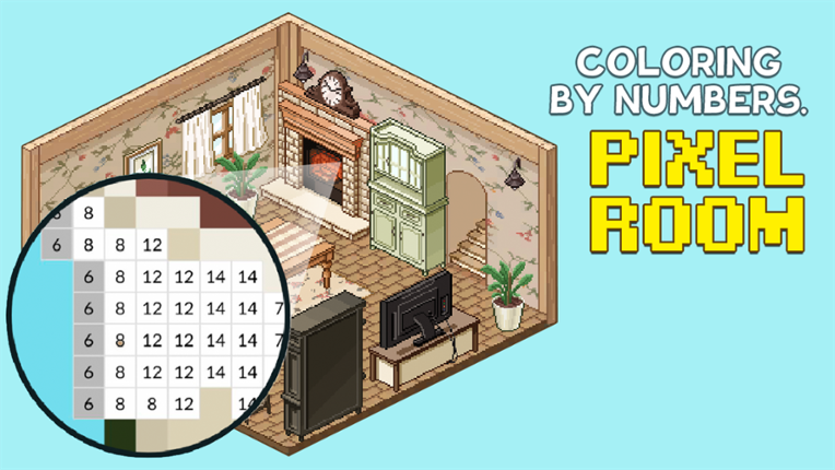 Coloring by Numbers: Pixel Room Image