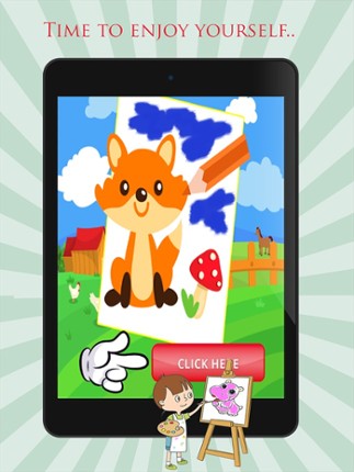 Baby Animal Cute Paint and Coloring Book - Free Games For Kids screenshot