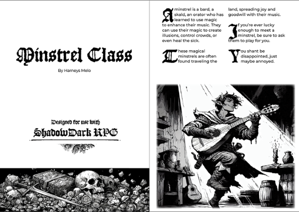 The Minstrel Class: A truly magical bard for Shadowdark RPG Image