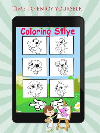 Baby Animal Cute Paint and Coloring Book - Free Games For Kids screenshot