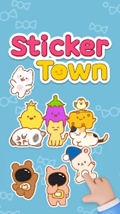 Sticker Town Puzzle:Color Book Image