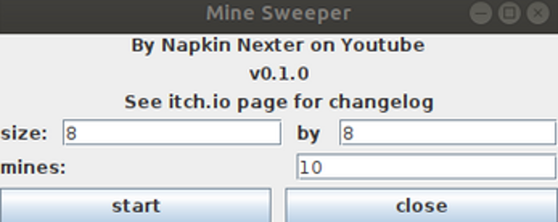 Minesweeper in Java screenshot