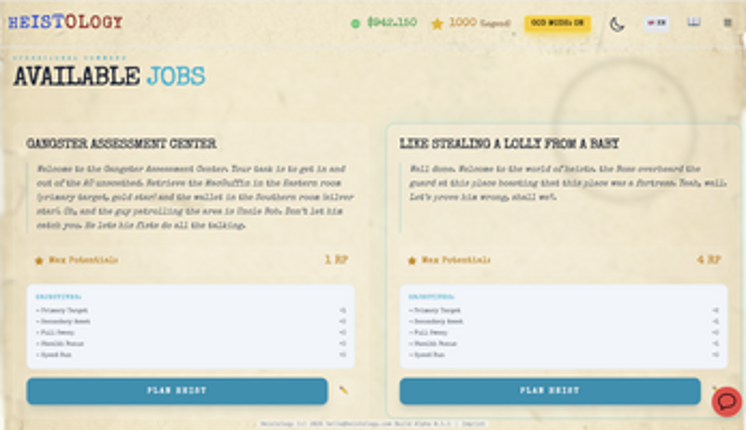 Heistology screenshot