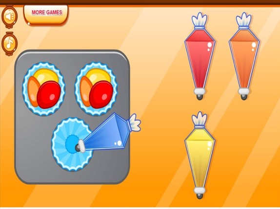 Cooking colorful cupcakes game screenshot