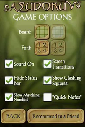 Sudoku screenshot