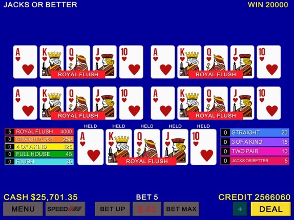 Multi Video Poker Casino screenshot