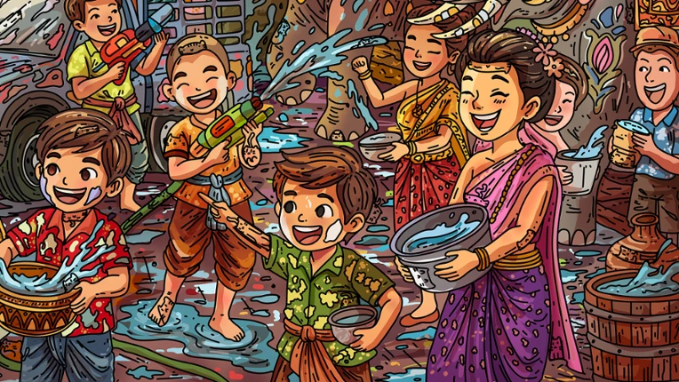 100 Songkran Cats Image
