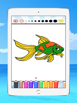 Fish Coloring Book for Children : Learn to color a dolphin, shark, whale, squid and more Image