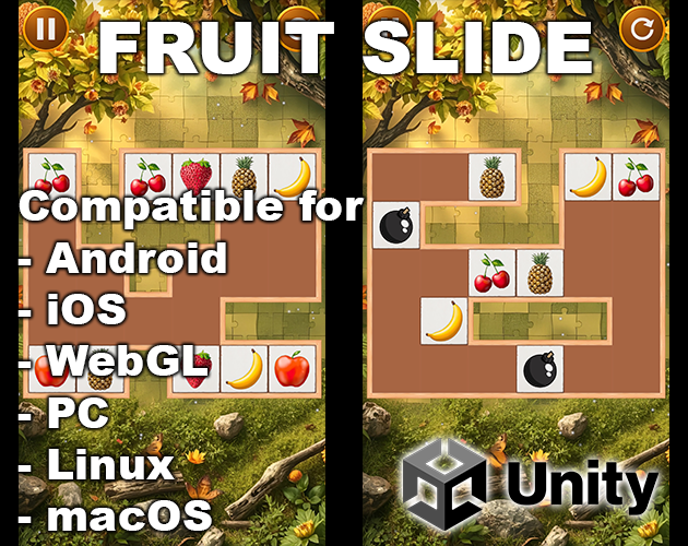 Games like Fruit Slide - Unity Game Template