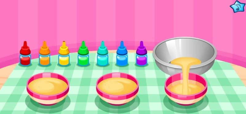 Cooking colorful cupcakes game screenshot