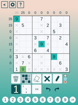 Sandwich Sudoku screenshot