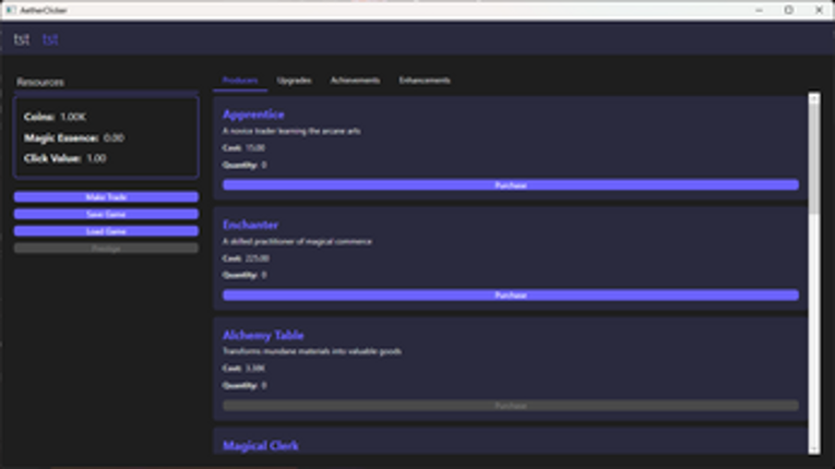 AetherClicker - An Idle Clicker Image