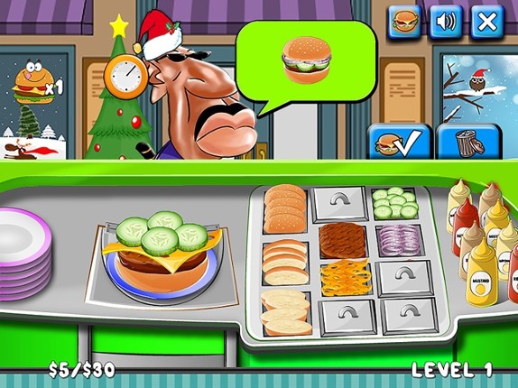 Burger game kids cooking shop free app screenshot