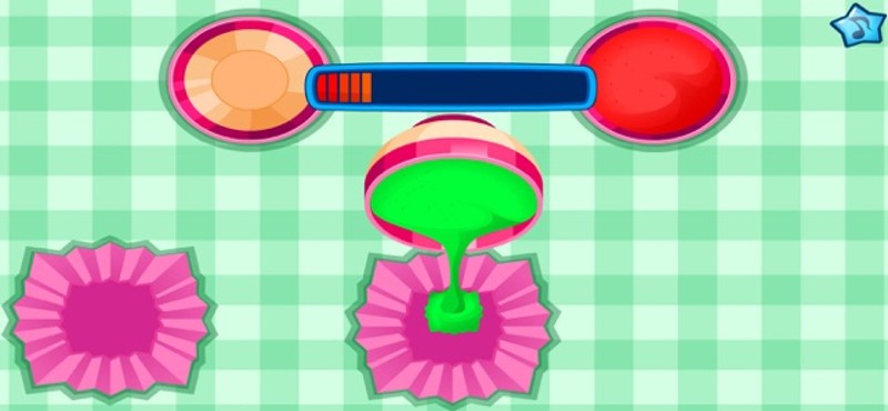 Cooking colorful cupcakes game screenshot