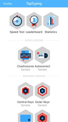 TapTyping - typing trainer suite screenshot