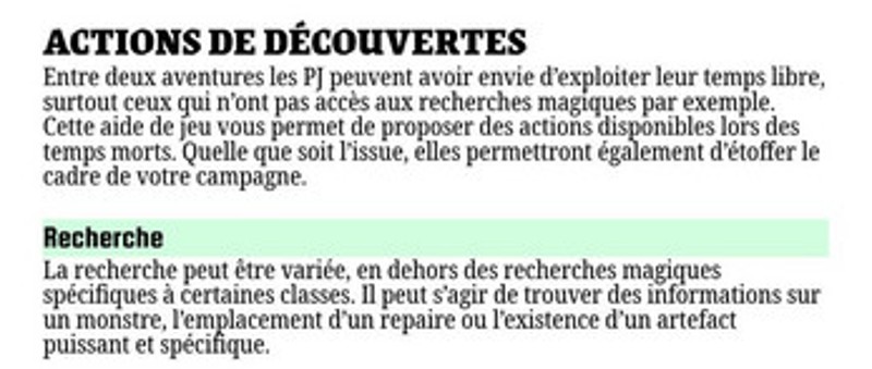 Actions entre deux aventures Image